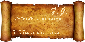 Fábián Julietta névjegykártya